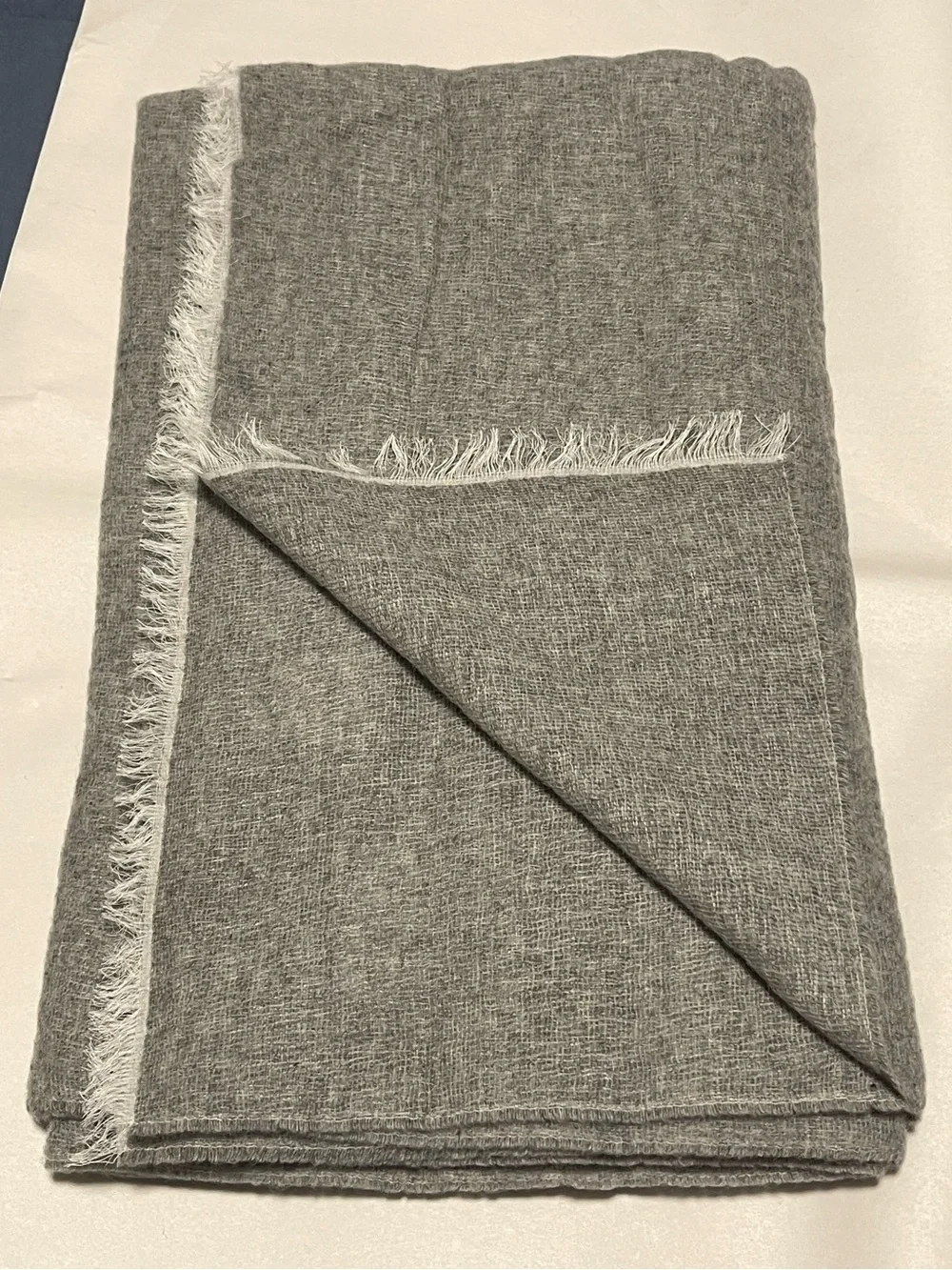 SFERRA Monterosa Grey Cashmere Wool Blend Soft Throw 13x79” Italy NEW $450